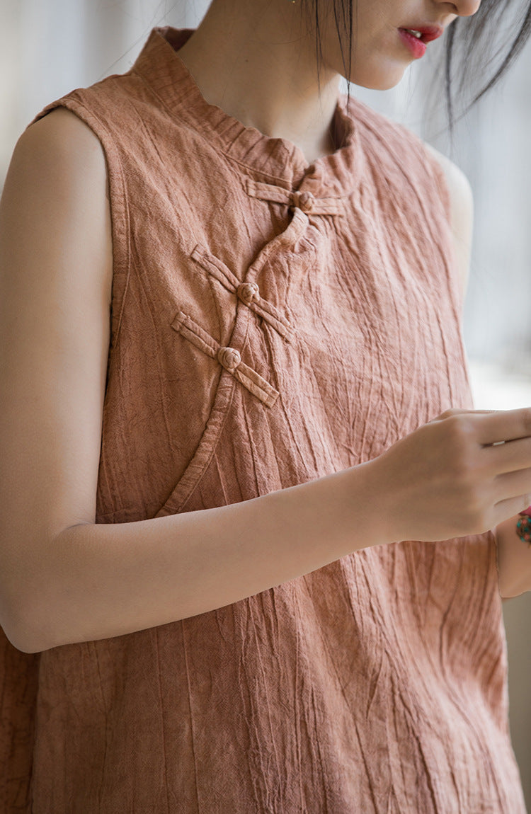 Blusa de lino con cruces vintage