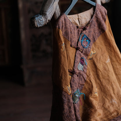 Blusa de ramié con mosaico vintage