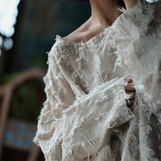 Blusa de patchwork color crudo