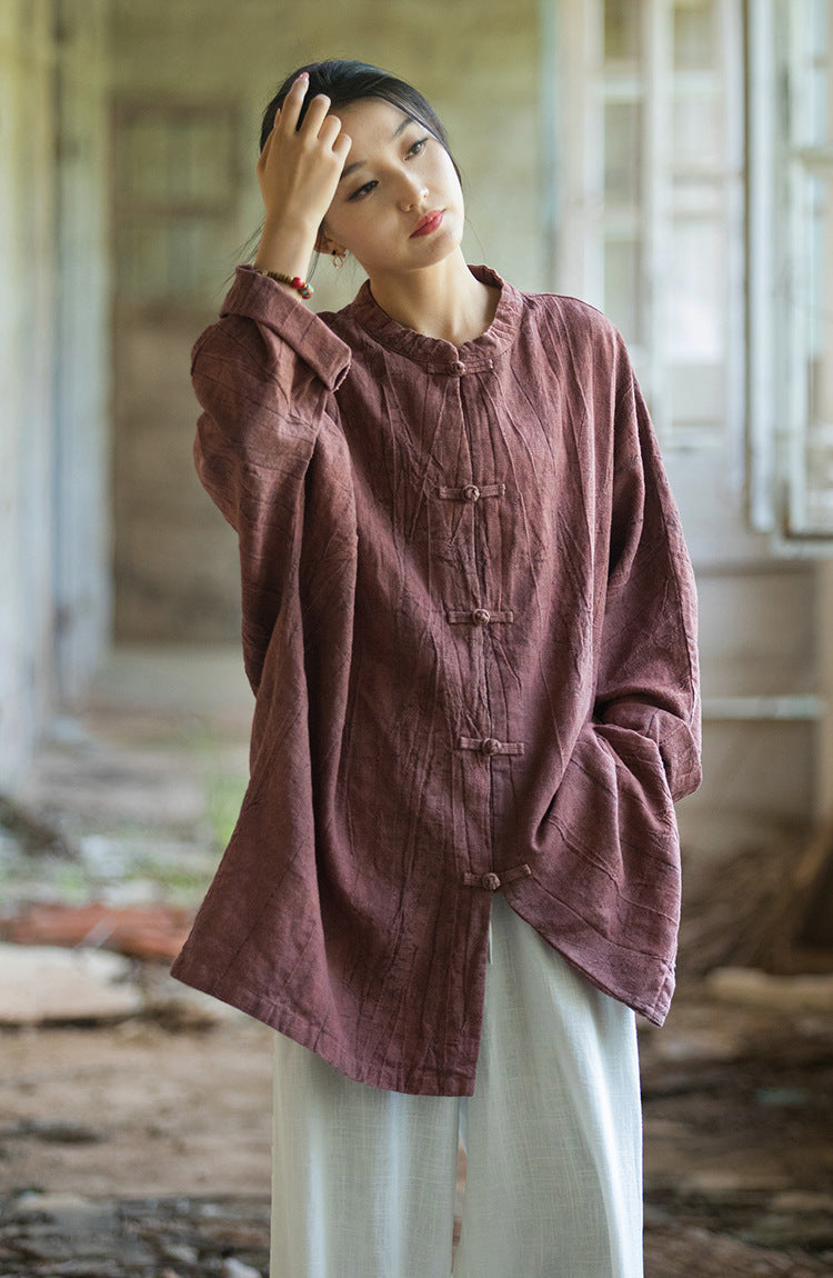 Camisa larga de lino Vintage Harmony