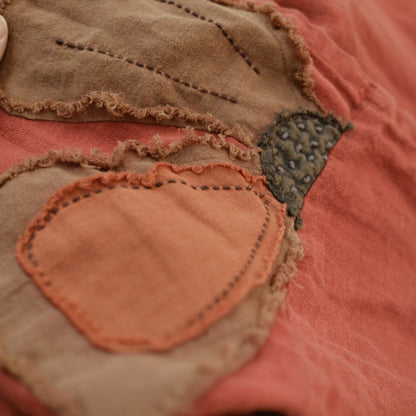 Vestido de lino con patchwork vintage