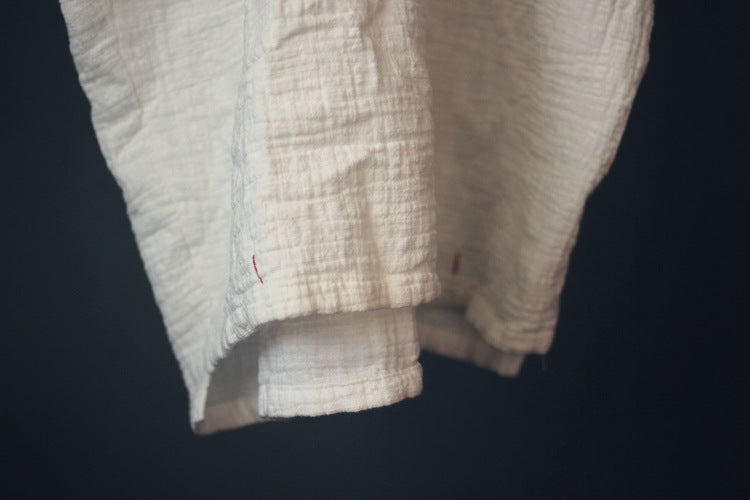 Túnica bordada de algodón y lino de gran tamaño