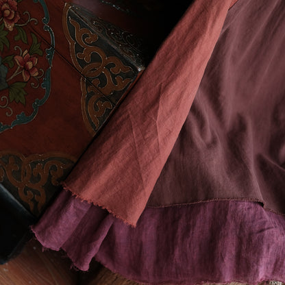 Vintage Harmony Patchwork Linen Skirt