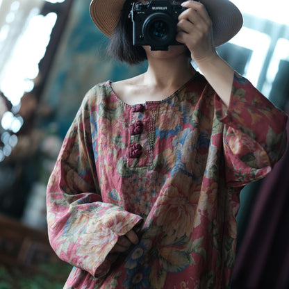 Women's Vintage Ramie Blouse | Oversized Lightweight Natural Shirt