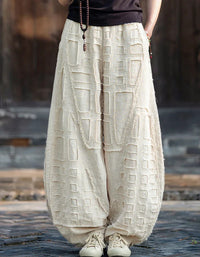 Linen and Ramie Harem Pants – Bohemian Style, Loose Summer Cut