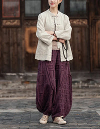 Linen and Ramie Harem Pants – Bohemian Style, Loose Summer Cut