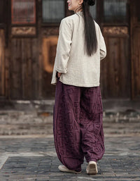 Linen and Ramie Harem Pants – Bohemian Style, Loose Summer Cut
