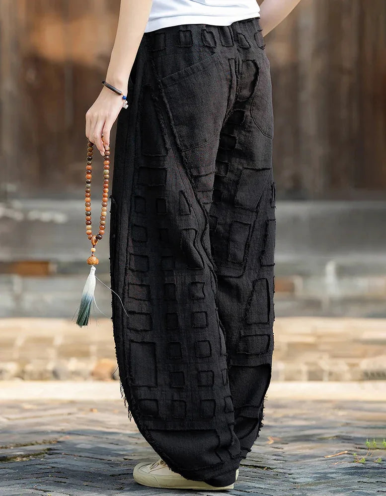 Linen and Ramie Harem Pants – Bohemian Style, Loose Summer Cut