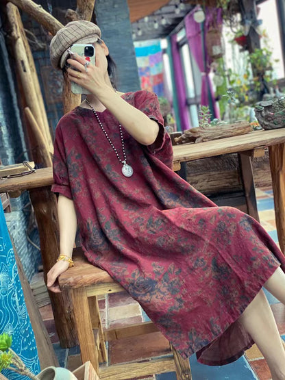 Vestido de lino Rustic Bloom