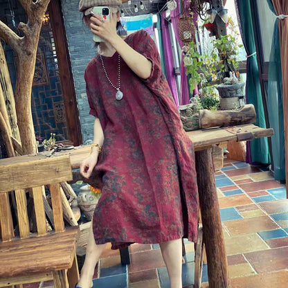 Vestido de lino Rustic Bloom