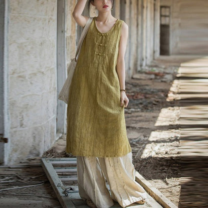 Vestido túnica de lino y algodón - Estilo boho natural