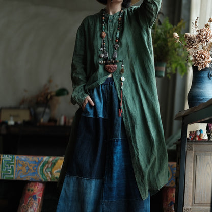 Forest Reverie Ramie Shirt Dress