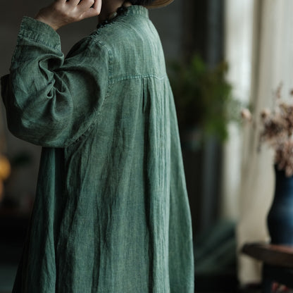 Forest Reverie Ramie Shirt Dress