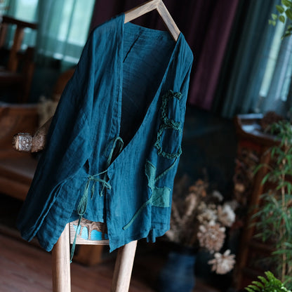 Aoi 3D Embroidered Ramie Blouse 5