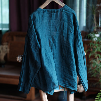 Aoi 3D Embroidered Ramie Blouse 6