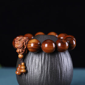 Red Wood Dragon Bracelet – Natural Protection Amulet