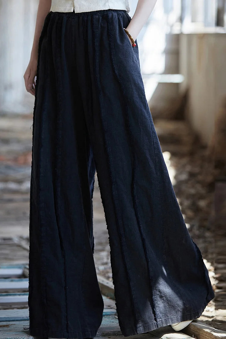 Pantalones falda bohemios de lino y algodón