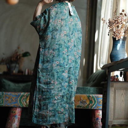 Elowen Vintage Floral Ramie Maxi Dress – view 14