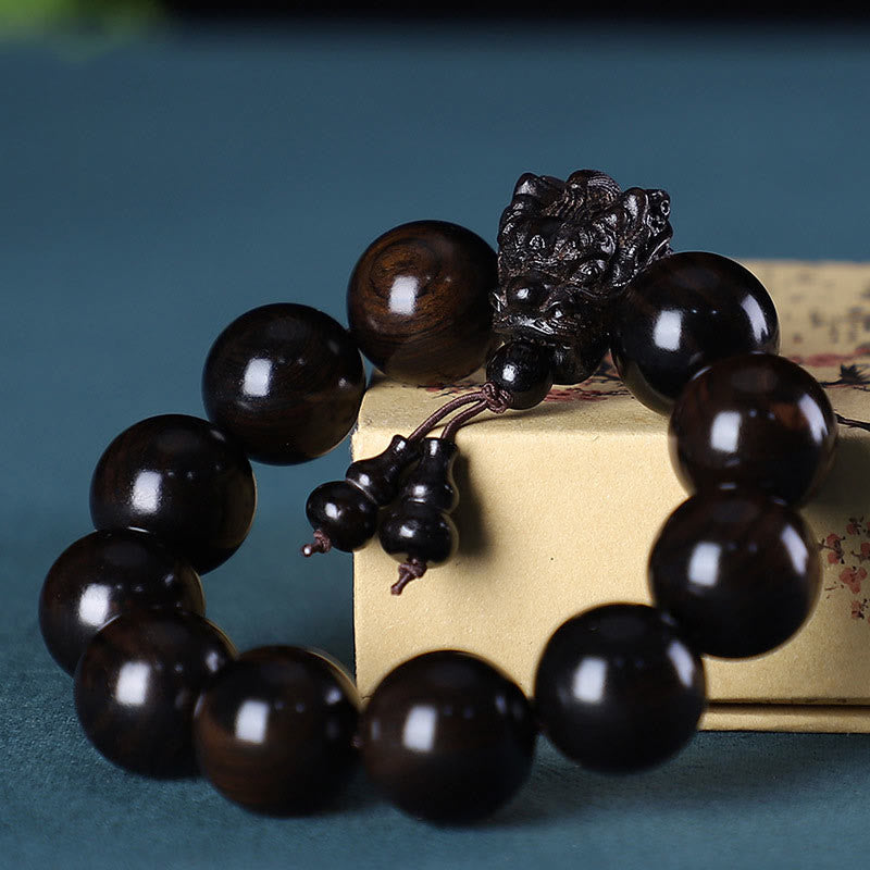 Red Wood Dragon Bracelet – Natural Protection Amulet