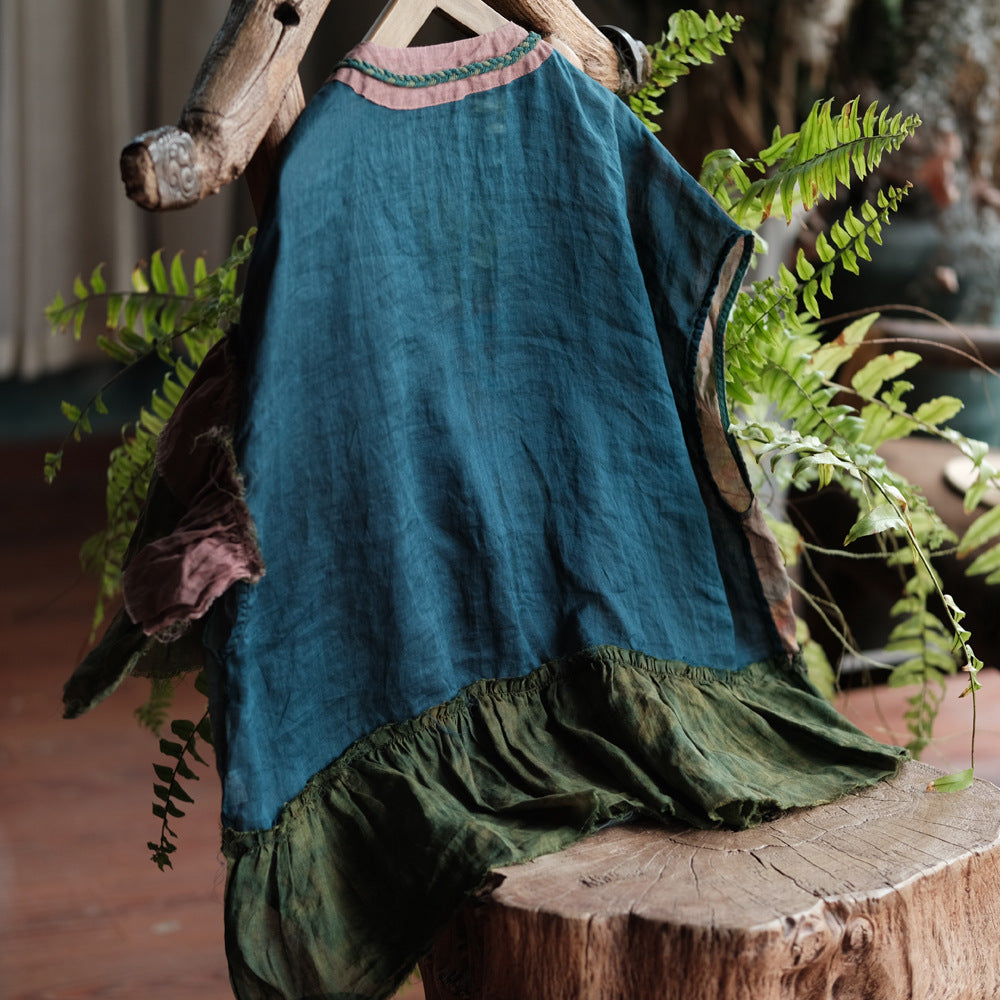 Kyoto Patchwork Ramie Blouse 3