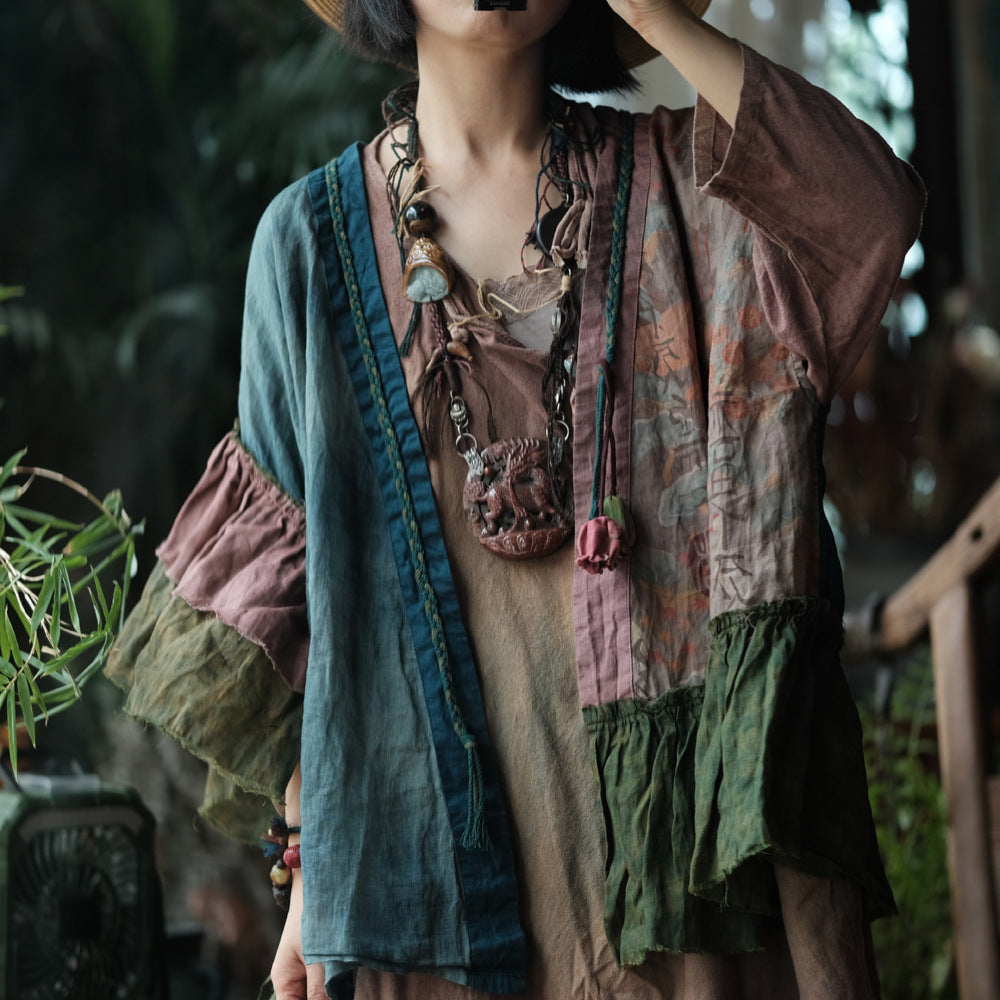 Kyoto Patchwork Ramie Blouse 4