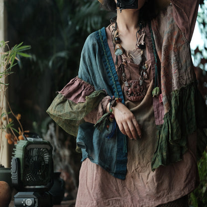 Kyoto Patchwork Ramie Blouse 6